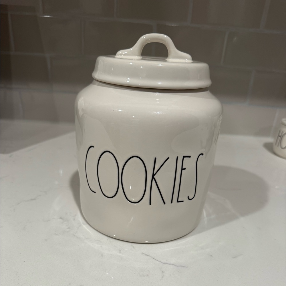Rae Dunn White Ceramic Cookie Jar